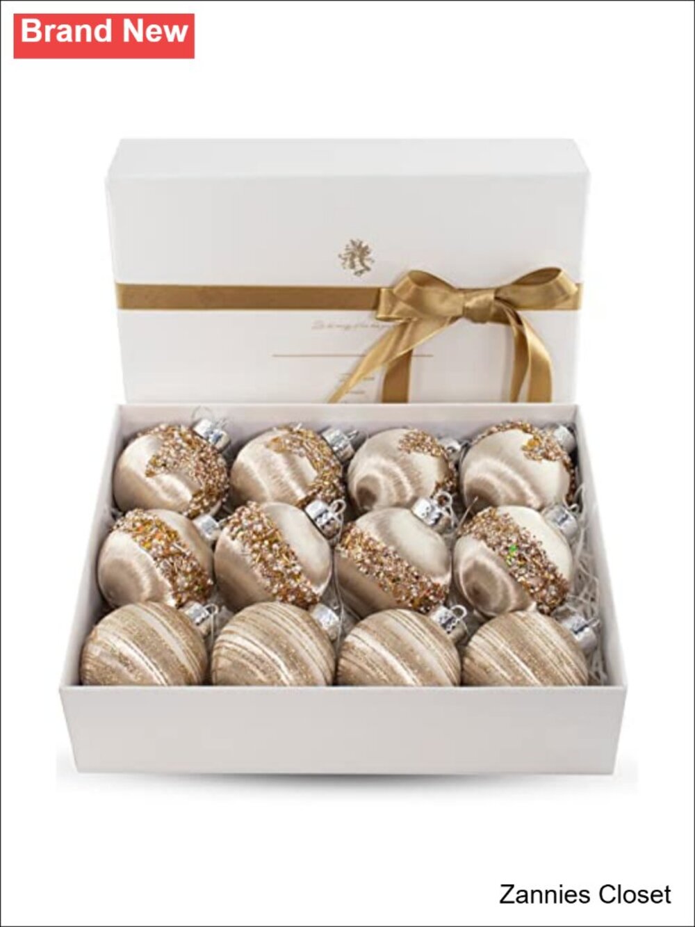 🎄 12 Pcs Satin Christmas Balls Silk Tree Hanging Ornaments Luxury Home Decor